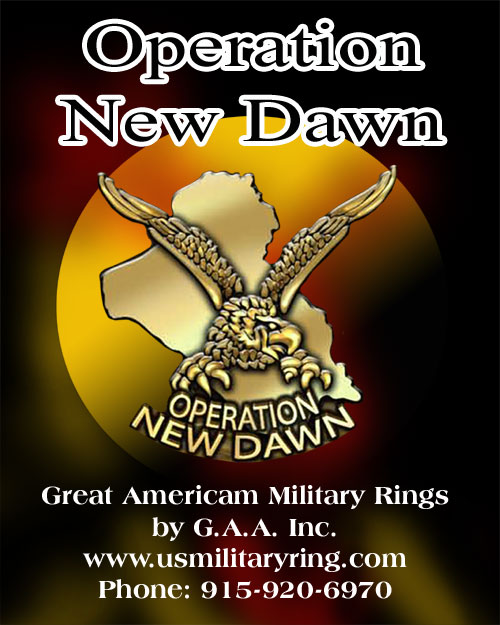Military Rings - Operation New Dawn - Great American Military Rings