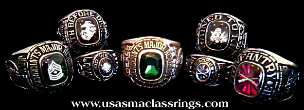 Sergeants Major Class Rings, USASMA Great American Military Rings by G.A.A. Inc.